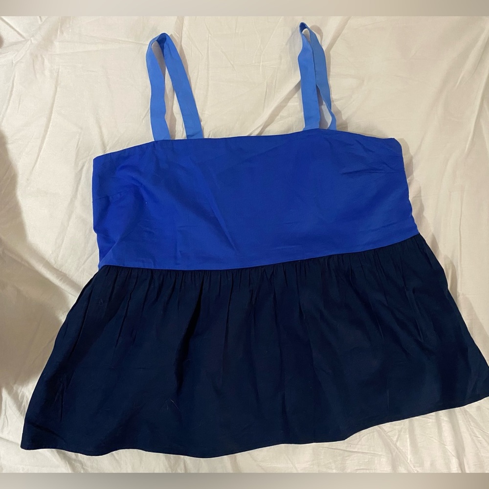 Loft tank top size 10 light blue and navy blue